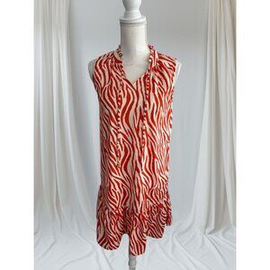MILLENIUM Orange Animal Print Swing Dress Size Small